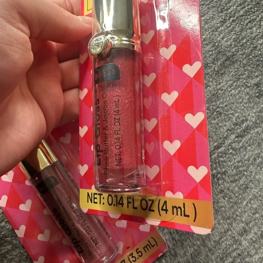 XOXO Red Makeup Bag and Lip Gloss Bundle Clover Varsity Letter